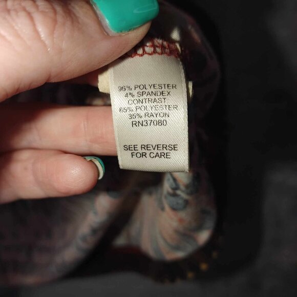 Cato Womens Plus 22 24 Vintage Artsy Vibrant Flutter Sleeve‎ Boho Statement Top - Picture 8 of 10